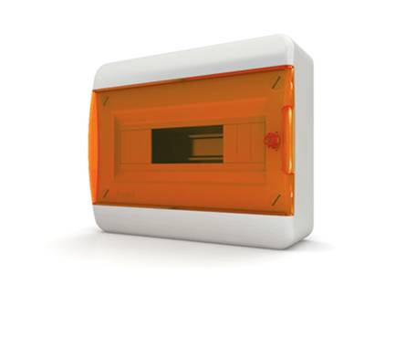 Бокс 12 модулей IP40 навесной пластик, прозрачная оранжевая дверца Фотография_0
