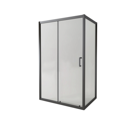 Душевая ширма квадрат 120х90х5 мм прозрачное стекло проф оружейная сталь EG2G EvaGold Фотография_0