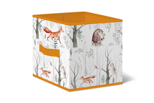 Коробка тканевая для хранения 31х31х31 см без крышки оранжево-белая FOREST FRIENDS