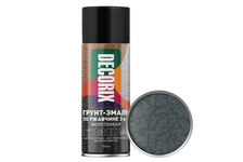 Аэрозольная краска серебристо-черная молотковая грунт-эмаль по ржавчине 3в1 DECORIX 520 мл