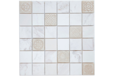 Мозаика Caramelle Mosaic Art Stone Dolomiti Bianco матовая, 300х300х8 мм, чип 48х48 мм
