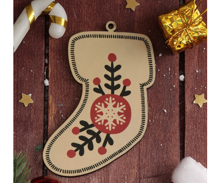 Подвеска новогодняя Ёлочные украшения 6х5 см (6 шт/уп) Фотография_2