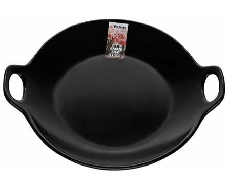 Тарелка-блюдо керамическая ASIAN 24х20.3х4.5 см, черная  Фотография_0