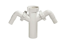 Патрубок 1 1/2x40 для подключения слива бытовой техники с двумя выходами А-4176 ОРИО