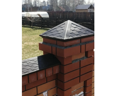 Парапет полимерпесчаный коричневый 258х25х500 мм Фотография_2