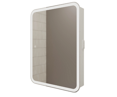 Зеркало-шкаф 600х800 мм Фиджи Flip сенсорный выключатель светодиодная подсветка MIXLINE Фотография_1