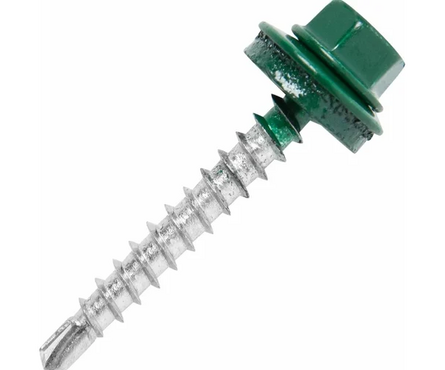 Саморез кровельный оцинкованный 4.8х70 мм RAL6005 зеленый DAXMER Фотография_0