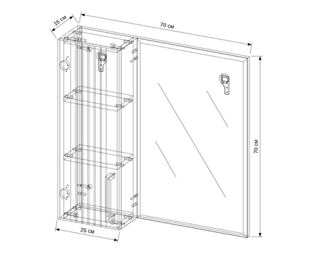 Шкаф-зеркало EVA GOLD Эра 70 Фотография_4