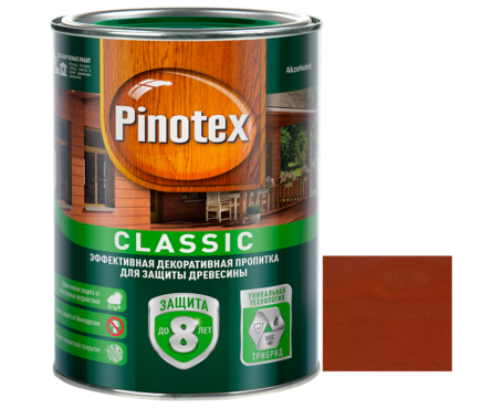 Пропитка Pinotex Classic для наружных работ, Красное дерево (1 л) Фотография_0
