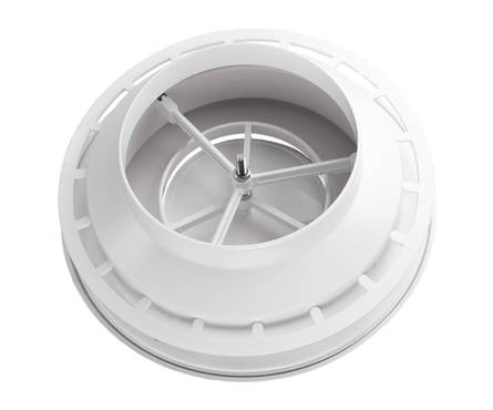 Анемостат ПВХ с фланцем d 100 мм белый ЭВЕНТ Фотография_2