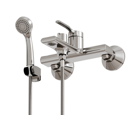 Смеситель для ванны однорычажный MIXLINE короткий гусак хром 35к Flat ML40-01 Фотография_1