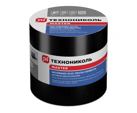 Лента-герметик ТЕХНОНИКОЛЬ NICOBAND DUO двухсторонняя, самоклеящаяся, 10 м x 10 см Фотография_1