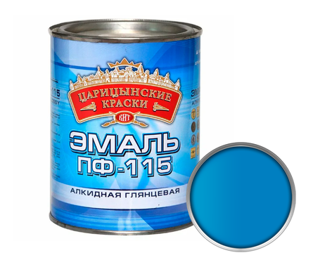 Эмаль универсальная Царицынские краски ПФ-115 алкидная, голубая (0.8 кг) Фотография_0