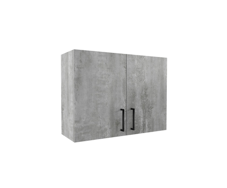 Шкаф навесной кухонный, распашные дверцы 80 см, ЛДСП, цемент светлый Фотография_0