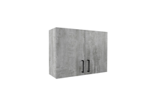 Шкаф навесной кухонный, распашные дверцы 80 см, ЛДСП, цемент светлый