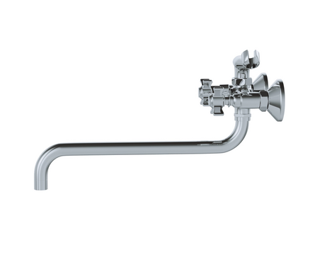 Смеситель для ванны двухвентельный MIXLINE длинный гусак хром Classic ML30-021 Фотография_2