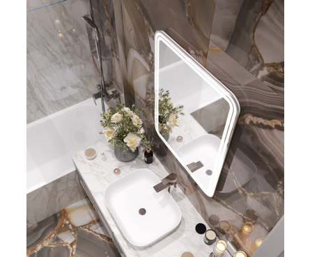 Зеркало 600х800 мм Андриана сенсорный выключатель светодиодная подсветка MIXLINE Фотография_2