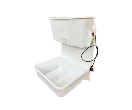 Умывальник дачный Водолей навесной с подогревом + пласт.мойка цвет белый Фотография_1