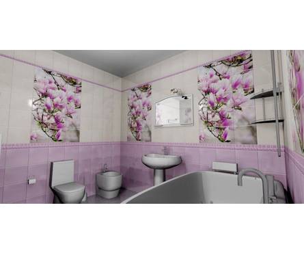 Панель ПВХ NOVITA Магнолия 3D 2700*250*9 мм, сиреневая Фотография_2