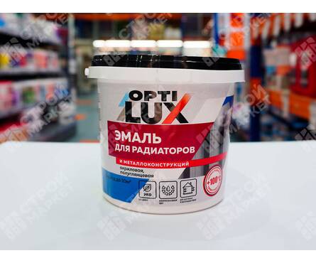 Эмаль для радиаторов и металлоконструкций акриловая белая ОПТИЛЮКС 0.5 кг Фотография_1