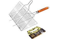 Решетка-гриль усиленная хром 34х22х2.5 см + веер для мангала