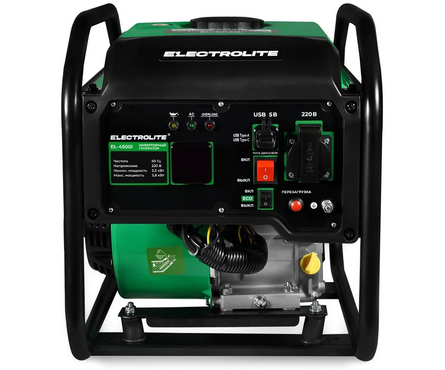 Генератор бензиновый инверторный 3.8 кВт 220В бак 8 л ручной стартер EL 4500I ELECTROLITE Фотография_1