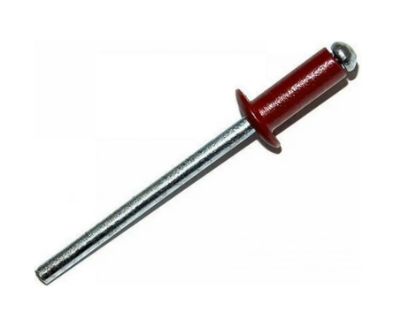 Заклёпка тяговая алюминий/сталь, 4х10 мм, красный/RAL 3005 (40 шт/уп) Фотография_0