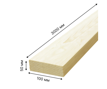 Доска 50х100х3000 мм обрезная хвойных пород ПР Фотография_1