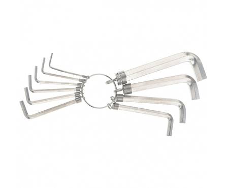 Набор ключей имбусовых SPARTA HEX, 1,5–10 мм, CrV, никелированный, на кольце (10 шт) Фотография_0