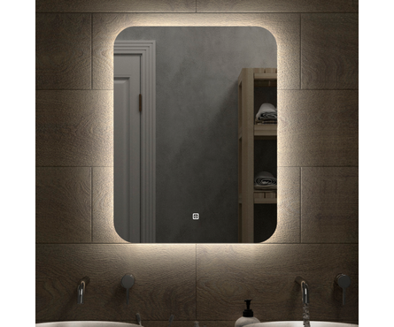 Зеркало 600х800 мм Прямоугольное сенсорный выключатель светодиодная внутренняя подсветка САНАКС Фотография_1