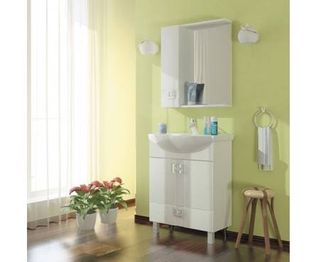 Тумба для ванной Mixline «Квадро 75» с умывальником «Элеганс-75» (ПВХ) Фотография_2