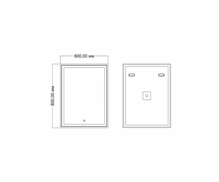 Зеркало 600х800 мм Мелис сенсорный выключатель светодиодная подсветка MIXLINE Фотография_2
