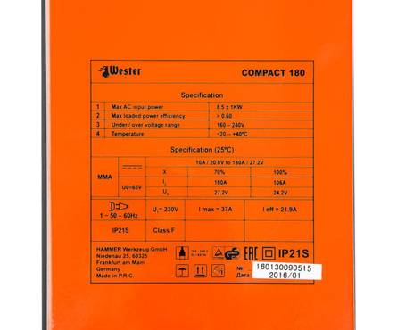 Сварочный аппарат WESTER Compact 180 Фотография_2