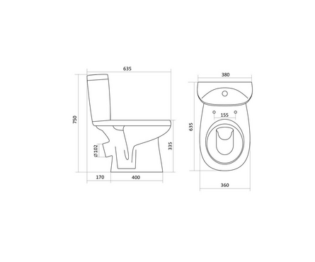 Унитаз-компакт Вест ( кос.вып 1-кн. нижн. подв) SANTERI Фотография_4