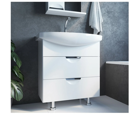 Тумба для ванной MixLine «Этьен 75», с умывальником «Элеганс - 75», белая  Фотография_2