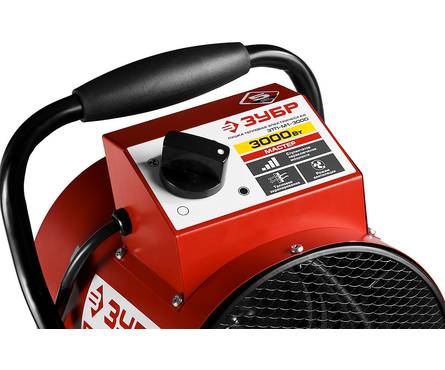 Тепловая пушка ЗУБР электрическая, 3/1,5 кВт, 220 В, гладкий нержавеющий ТЭН, термостат Фотография_3