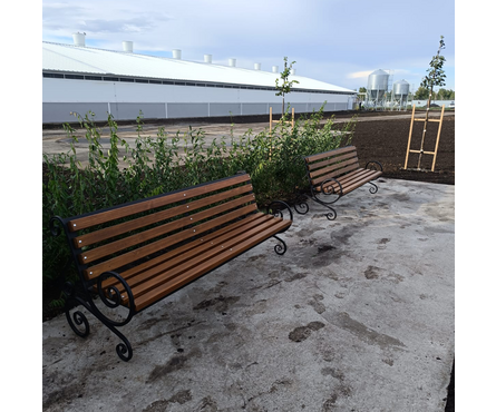 Скамейка кованая со спинкой 2000х740х900 мм Беседа Фотография_2