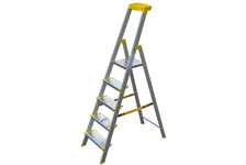 Стремянка алюминиевая 5 ступеней (4+1) профессиональная анодированная 103/46 см/5.2 кг АЛЮМЕТ