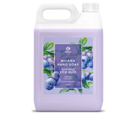 Жидкое крем-мыло GRASS Milana черника в йогурте 5 л Фотография_0
