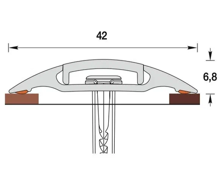Порог с монтажным каналом 42х1600 мм дуб коньячный Фотография_3