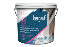 Штукатурка декоративная камешковая 2.0 мм BERGAUF Crystal Pasta силикатно-силиконовая 25 кг БАЗА
