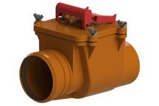 Клапан обратный 110 мм канализационный рыжий