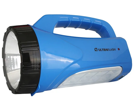 Фонарь Ultraflash LED3818SM, аккумуляторный,  220В, синий, 3W LED + 12 SMD LED, 2 режима Фотография_0