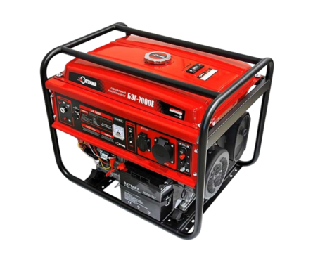 Генератор бензиновый 5-5.5 кВт 220В бак 25 л электро стартер колеса БЭГ-7000Е ОПТИМА Фотография_0