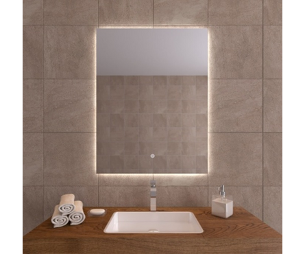 Зеркало 600х800 мм Кайман сенсорный выключатель светодиодная подсветка диммер и плавный пуск PrimaEco Фотография_1