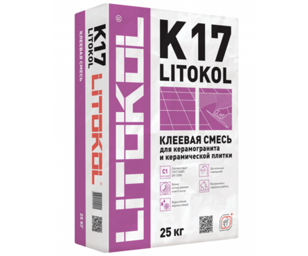  Клей для плитки Litokol K17, 25 кг Фотография_0