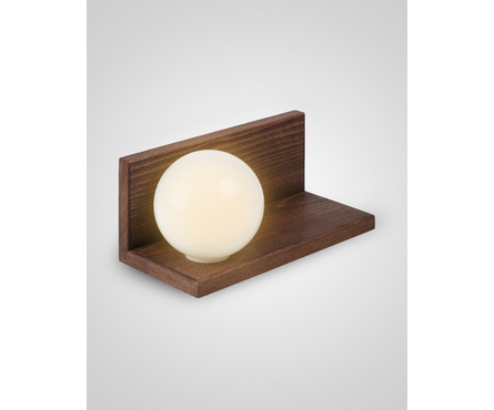 Светильник настенный Е27 Шар слева стекло-дерево палисандр 6426-1W NL Фотография_2