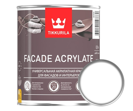 Краска фасадная Tikkurila FACADE ACRYLATE белая (0.9 л) Фотография_0