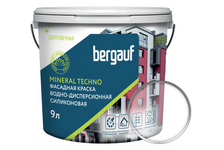 Краска фасадная силиконовая глубокоматовая ВД BERGAUF Mineral Techno прозрачная БАЗА С 9 л
