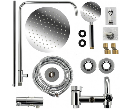 Душевая система (35к.с изл.+лейка 1поз.+душ.шланг+троп.душ) 3087 хром BRIMIX Фотография_3